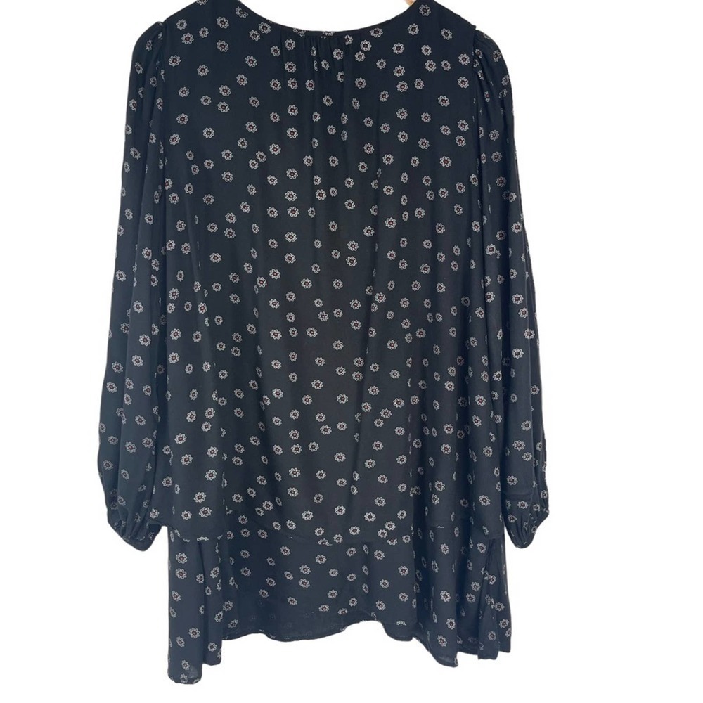 Free People Beck Long Sleeve Swing Dress Floral Black Medium $128 MSRP - Picture 4 of 8